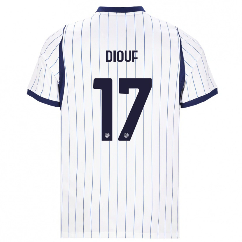 Danxen Kinderen Andy Diouf #17 Wit Marineblauw Uitshirt Uittenue 2026/27 T-Shirt België