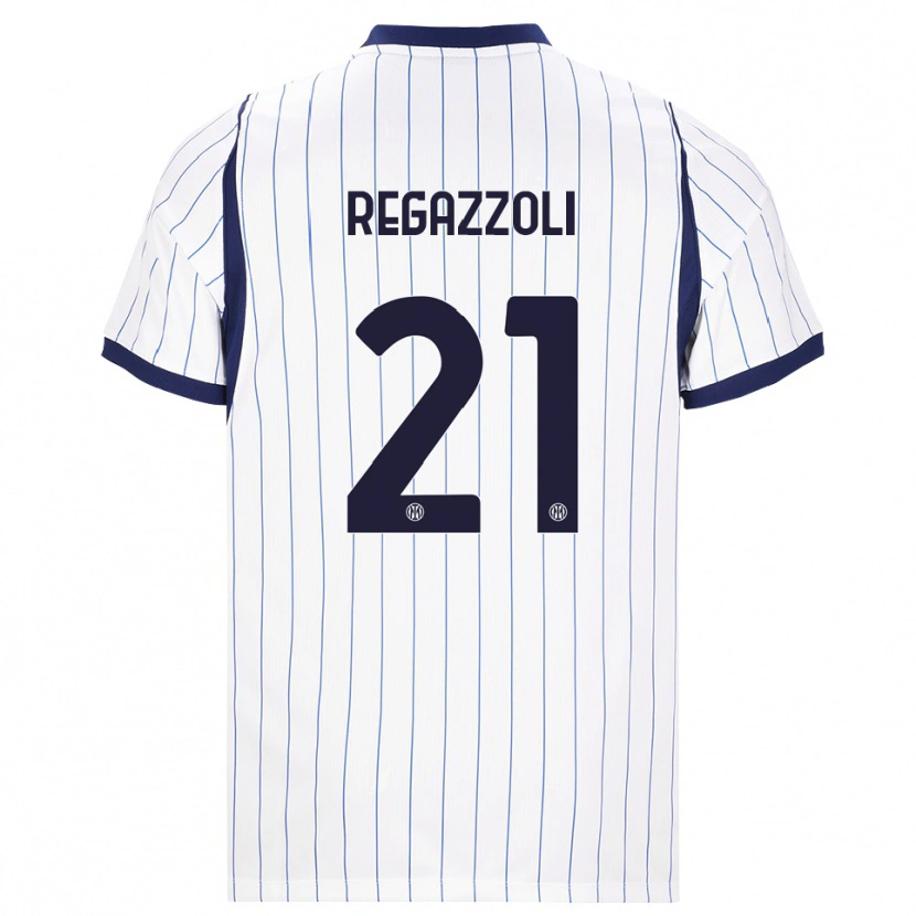 Danxen Kinderen Alice Regazzoli #21 Wit Marineblauw Uitshirt Uittenue 2026/27 T-Shirt België