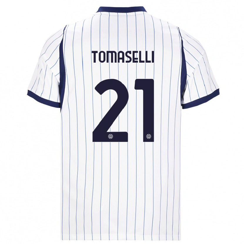 Danxen Kinderen Martina Tomaselli #21 Wit Marineblauw Uitshirt Uittenue 2026/27 T-Shirt België