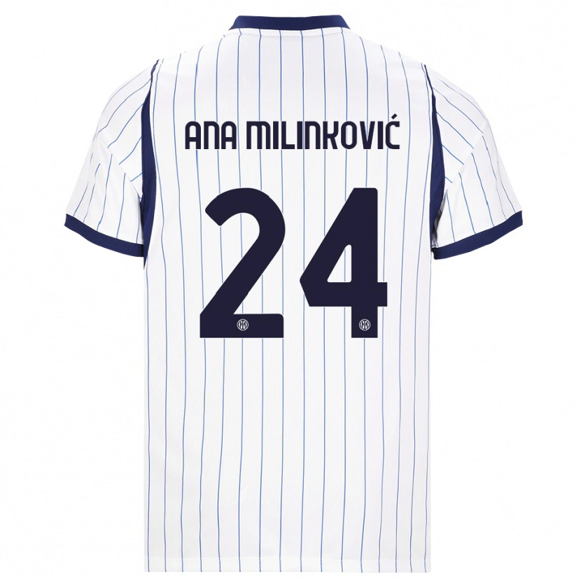 Danxen Kinderen Marija Ana Milinković #24 Wit Marineblauw Uitshirt Uittenue 2026/27 T-Shirt België