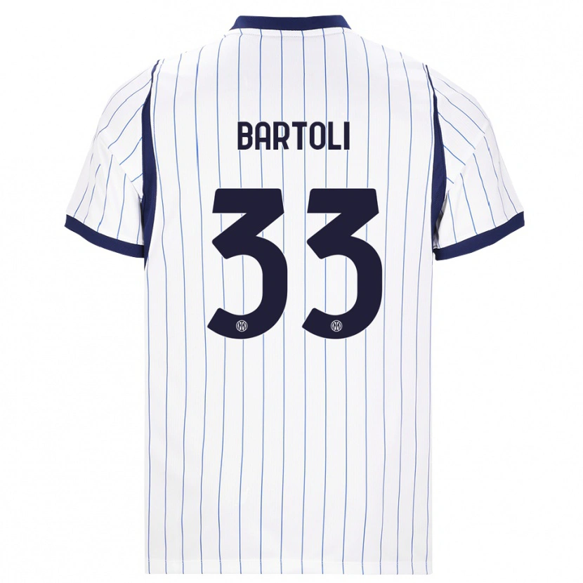 Danxen Kinderen Elisa Bartoli #33 Wit Marineblauw Uitshirt Uittenue 2026/27 T-Shirt België
