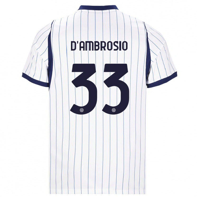 Danxen Kinderen Danilo D'ambrosio #33 Wit Marineblauw Uitshirt Uittenue 2026/27 T-Shirt België