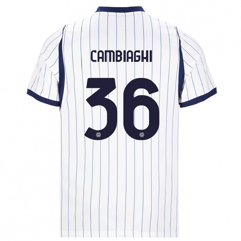 Danxen Kinderen Michela Cambiaghi #36 Wit Marineblauw Uitshirt Uittenue 2026/27 T-Shirt België