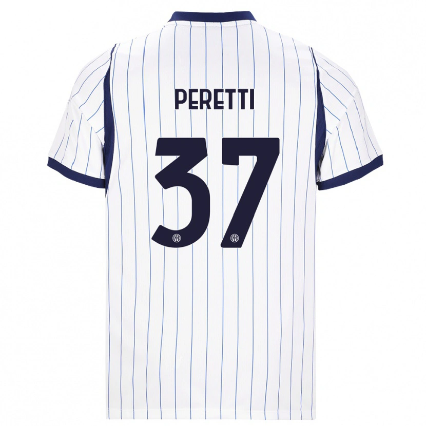 Danxen Kinderen Lorenzo Peretti #37 Wit Marineblauw Uitshirt Uittenue 2026/27 T-Shirt België