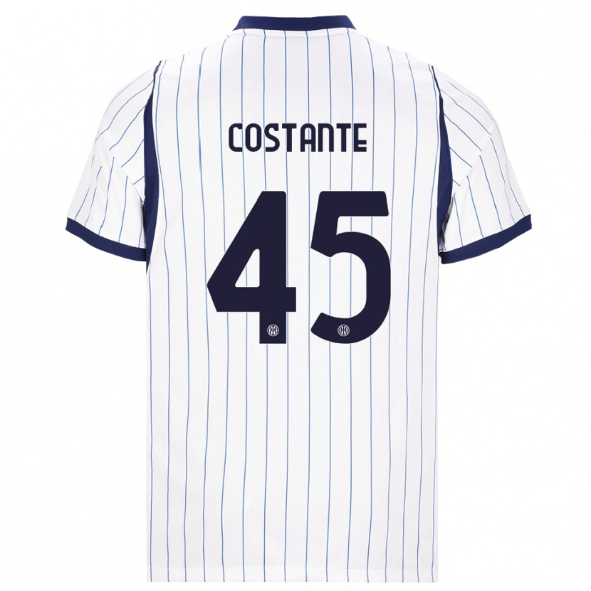 Danxen Kinderen Umberto Costante #45 Wit Marineblauw Uitshirt Uittenue 2026/27 T-Shirt België
