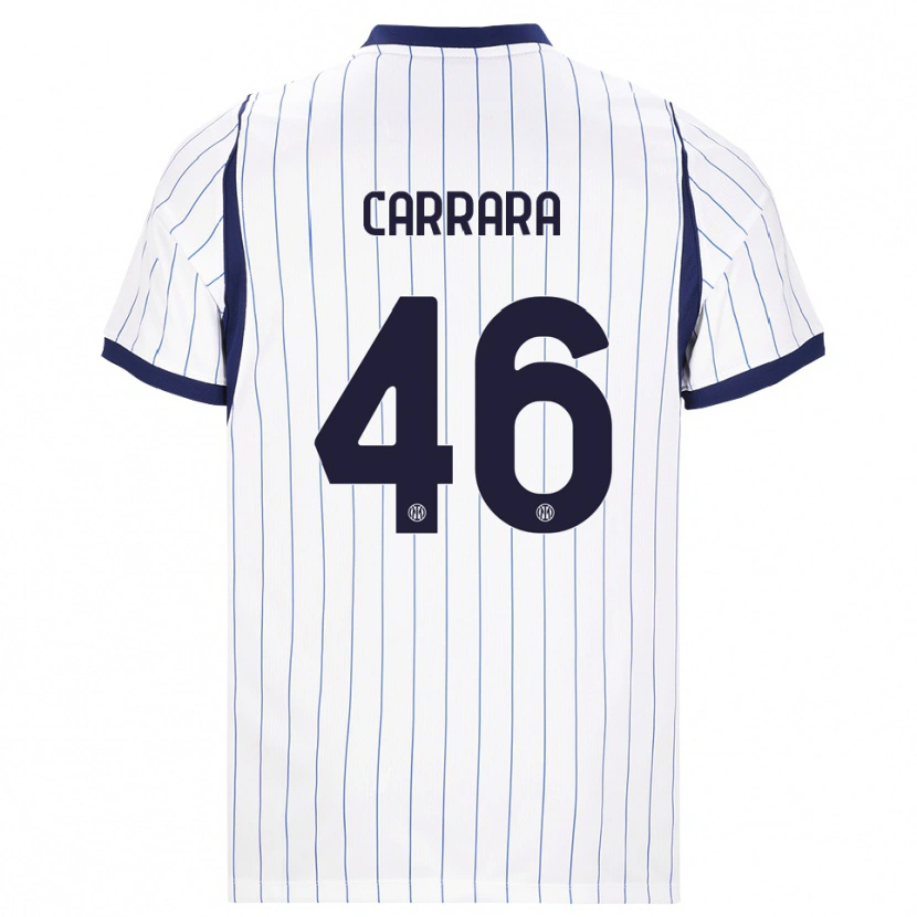 Danxen Kinderen Cristian Carrara #46 Wit Marineblauw Uitshirt Uittenue 2026/27 T-Shirt België