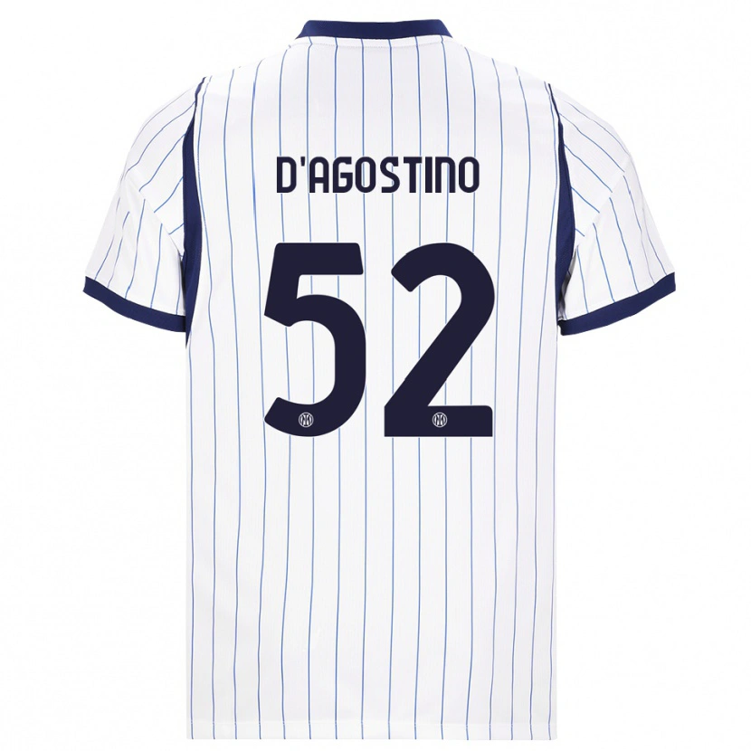 Danxen Kinderen Giovanni D'agostino #52 Wit Marineblauw Uitshirt Uittenue 2026/27 T-Shirt België