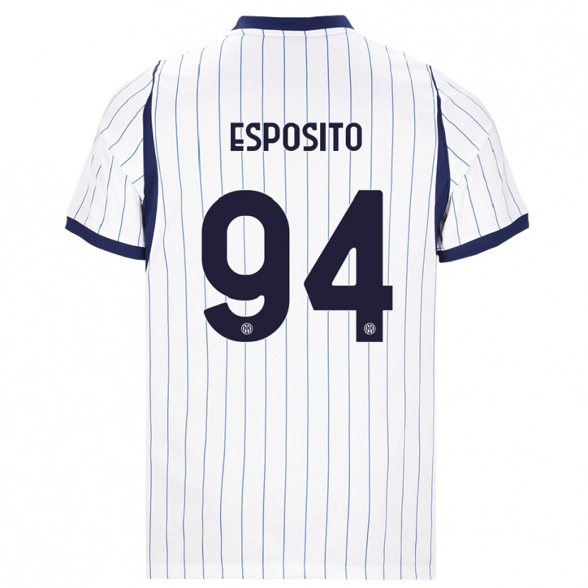 Danxen Kinderen Pio Esposito #94 Wit Marineblauw Uitshirt Uittenue 2026/27 T-Shirt België