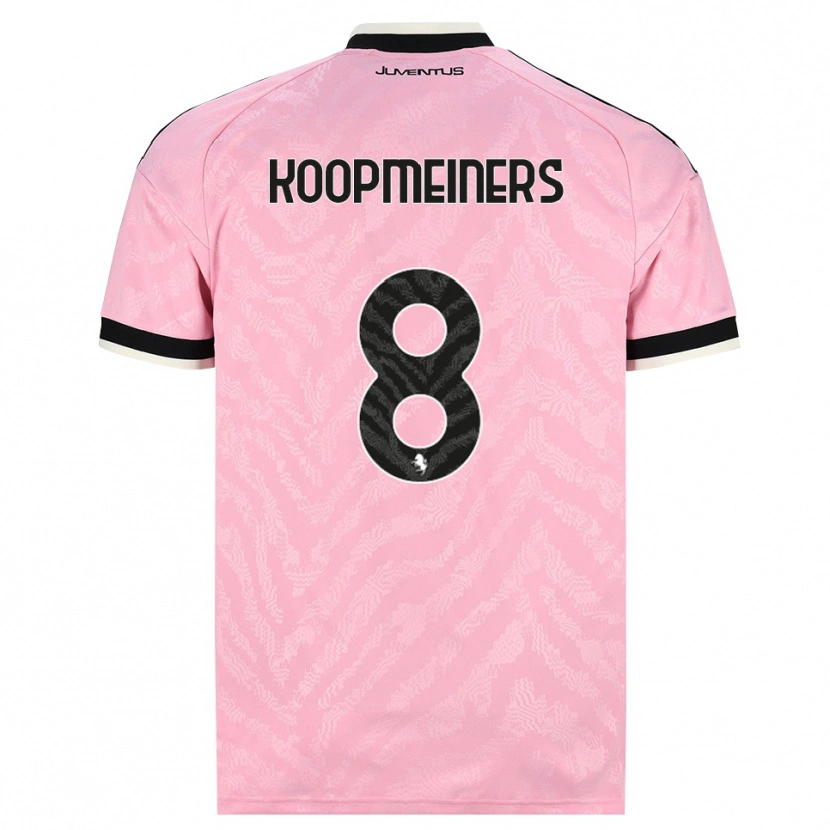 Danxen Kinderen Teun Koopmeiners #8 Roze Zwart Uitshirt Uittenue 2026/27 T-Shirt België