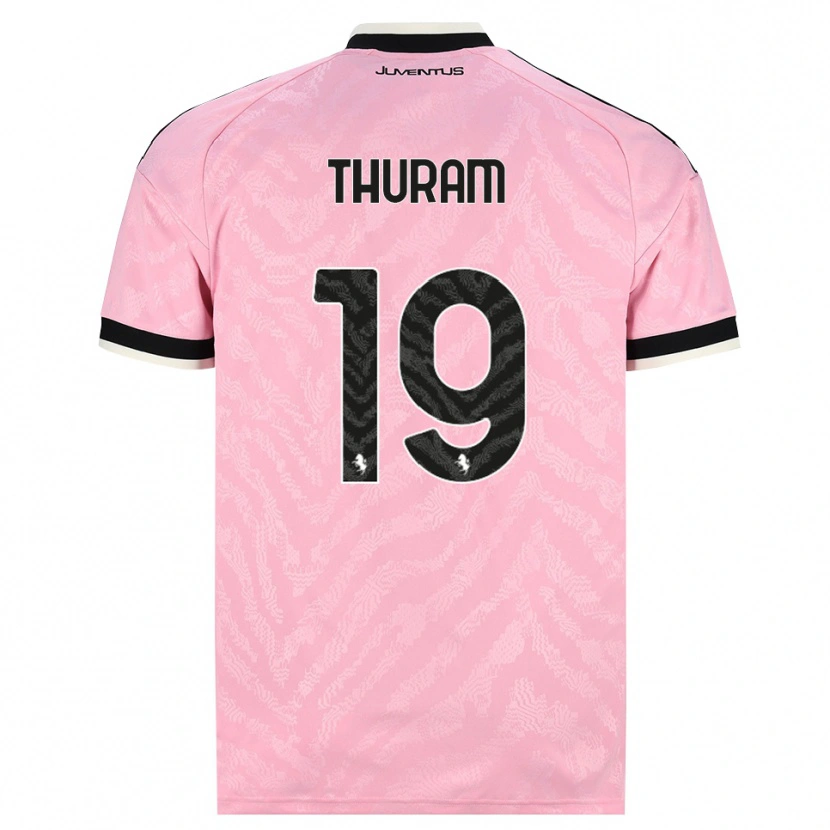 Danxen Kinderen Khéphren Thuram #19 Roze Zwart Uitshirt Uittenue 2026/27 T-Shirt België