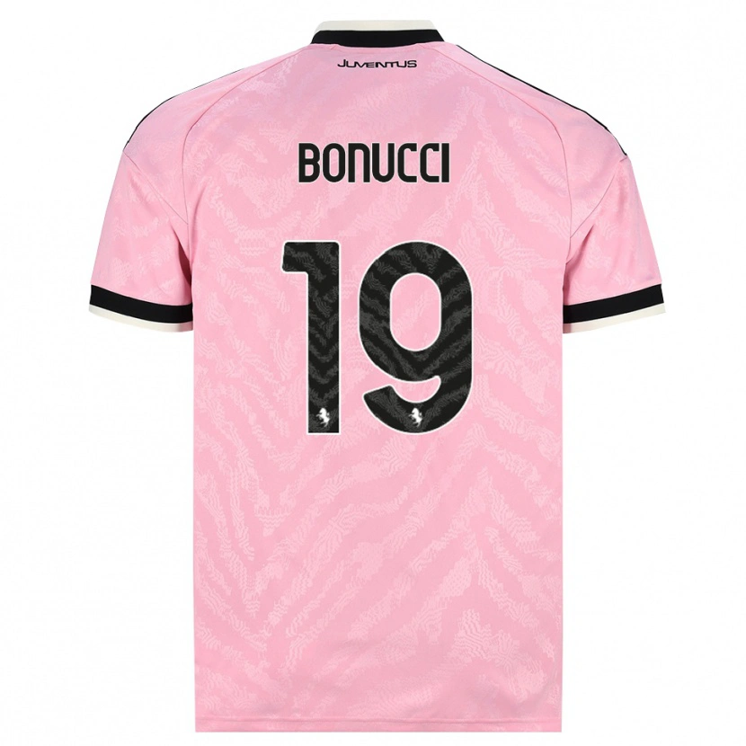 Danxen Kinderen Leonardo Bonucci #19 Roze Zwart Uitshirt Uittenue 2026/27 T-Shirt België