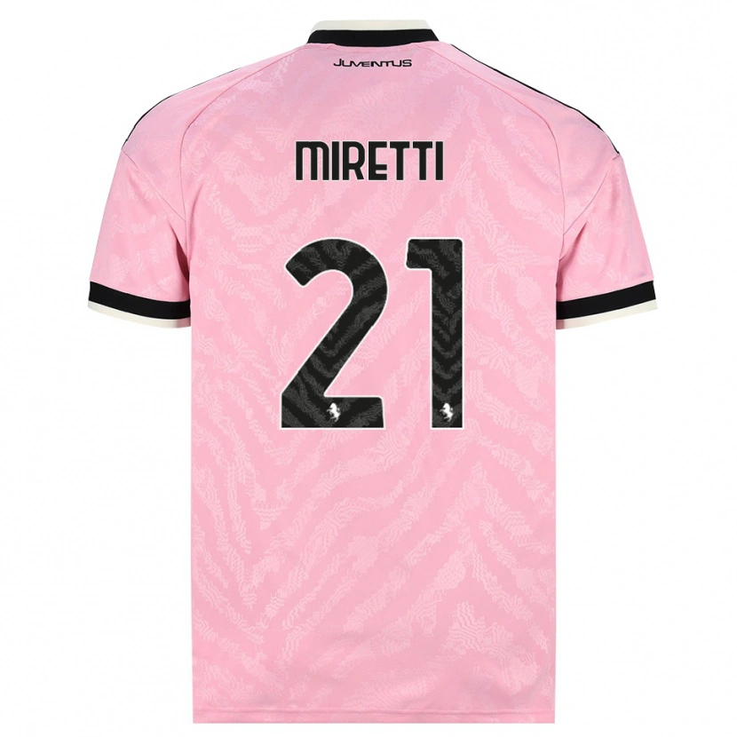 Danxen Kinderen Fabio Miretti #21 Roze Zwart Uitshirt Uittenue 2026/27 T-Shirt België