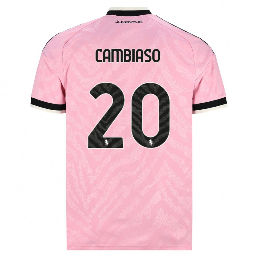 Danxen Kinderen Andrea Cambiaso #20 Roze Zwart Uitshirt Uittenue 2026/27 T-Shirt België