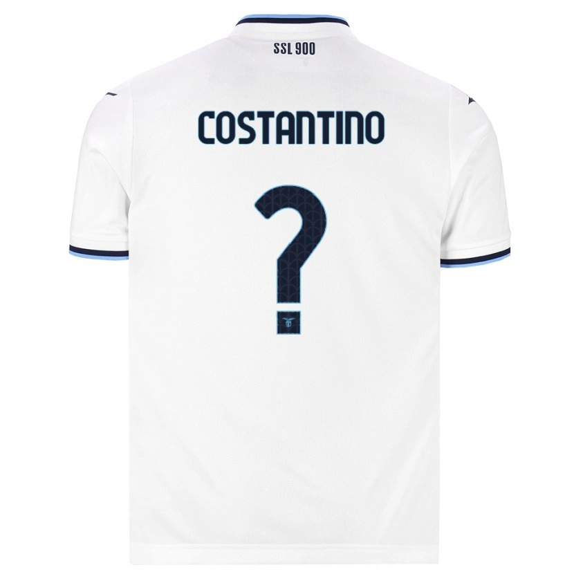 Danxen Kinderen Davide Costantino #0 Wit Marineblauw Uitshirt Uittenue 2026/27 T-Shirt België