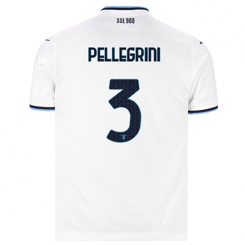 Danxen Kinderen Luca Pellegrini #3 Wit Marineblauw Uitshirt Uittenue 2026/27 T-Shirt België