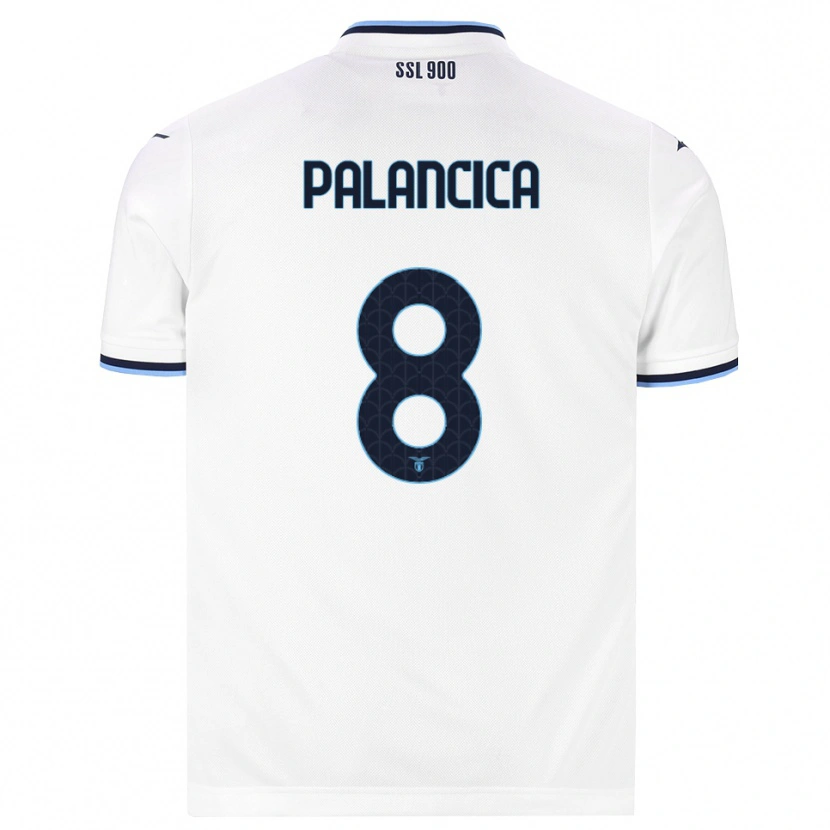 Danxen Kinderen Cristian Palancica #8 Wit Marineblauw Uitshirt Uittenue 2026/27 T-Shirt België