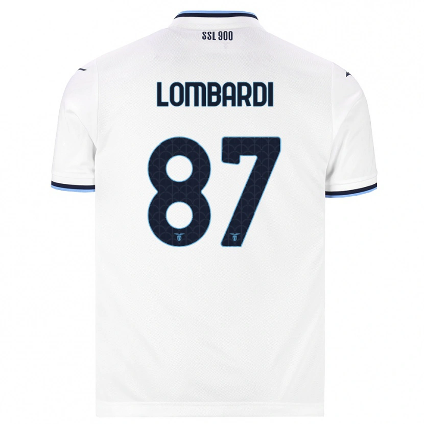 Danxen Kinderen Cristiano Lombardi #87 Wit Marineblauw Uitshirt Uittenue 2026/27 T-Shirt België