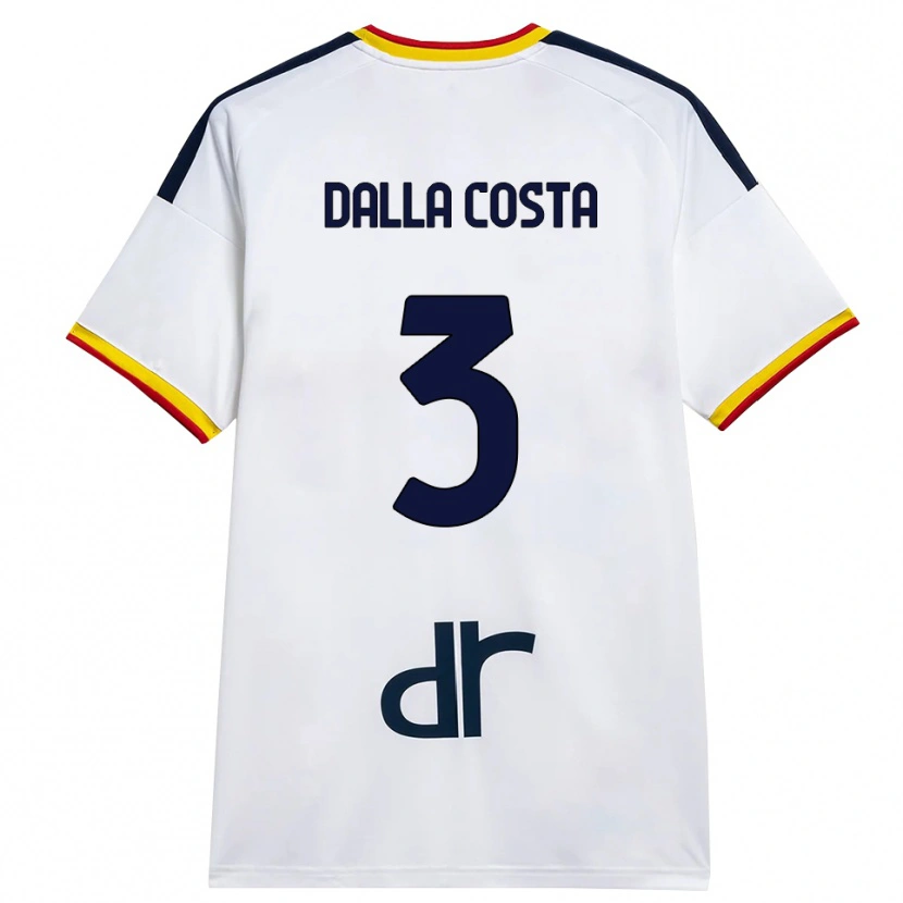 Danxen Kinderen Luca Dalla Costa #3 Wit Geel Rood Uitshirt Uittenue 2026/27 T-Shirt België