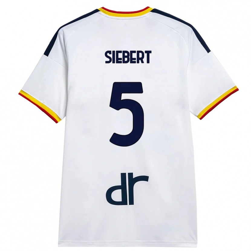 Danxen Kinderen Jamil Siebert #5 Wit Geel Rood Uitshirt Uittenue 2026/27 T-Shirt België
