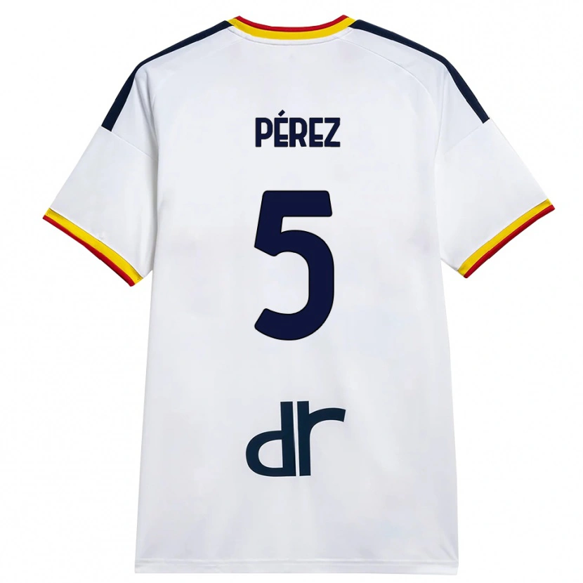 Danxen Kinderen Matías Pérez #5 Wit Geel Rood Uitshirt Uittenue 2026/27 T-Shirt België