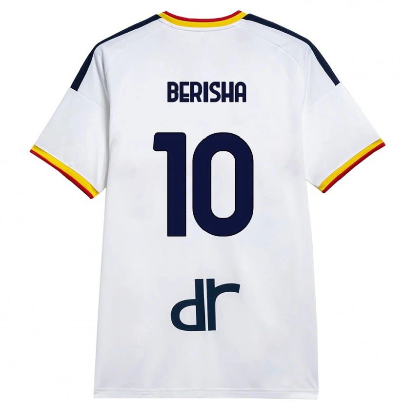 Danxen Kinderen Medon Berisha #10 Wit Geel Rood Uitshirt Uittenue 2026/27 T-Shirt België