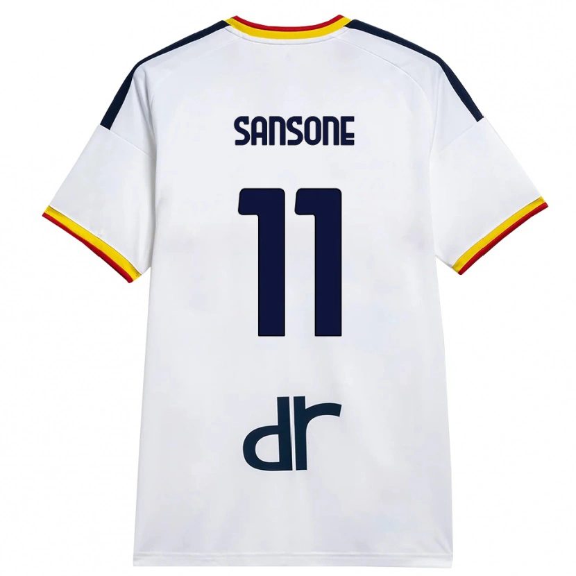 Danxen Kinderen Nicola Sansone #11 Wit Geel Rood Uitshirt Uittenue 2026/27 T-Shirt België