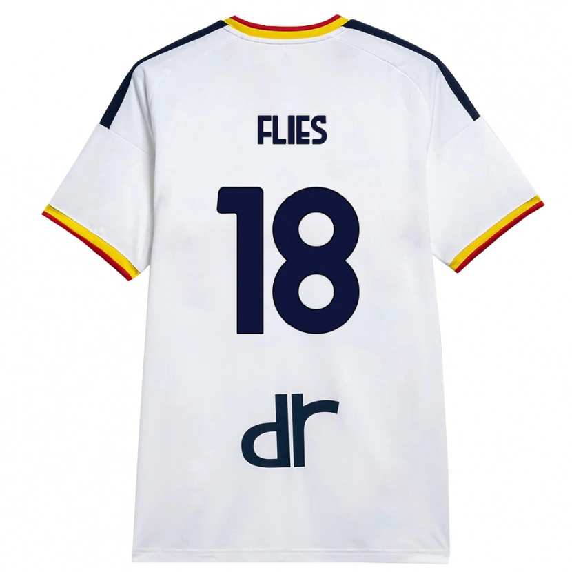 Danxen Kinderen Jarne Flies #18 Wit Geel Rood Uitshirt Uittenue 2026/27 T-Shirt België