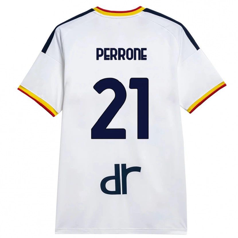 Danxen Kinderen Samuele Perrone #21 Wit Geel Rood Uitshirt Uittenue 2026/27 T-Shirt België