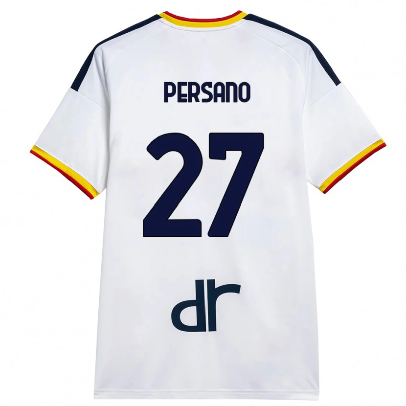 Danxen Kinderen Emanuele Persano #27 Wit Geel Rood Uitshirt Uittenue 2026/27 T-Shirt België