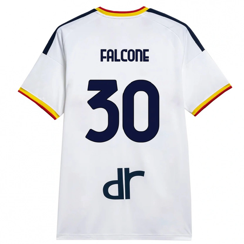 Danxen Kinderen Wladimiro Falcone #30 Wit Geel Rood Uitshirt Uittenue 2026/27 T-Shirt België