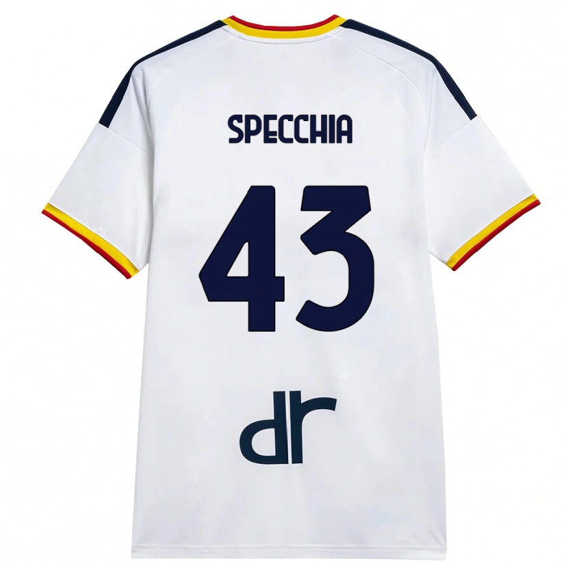 Danxen Kinderen Marco Specchia #43 Wit Geel Rood Uitshirt Uittenue 2026/27 T-Shirt België