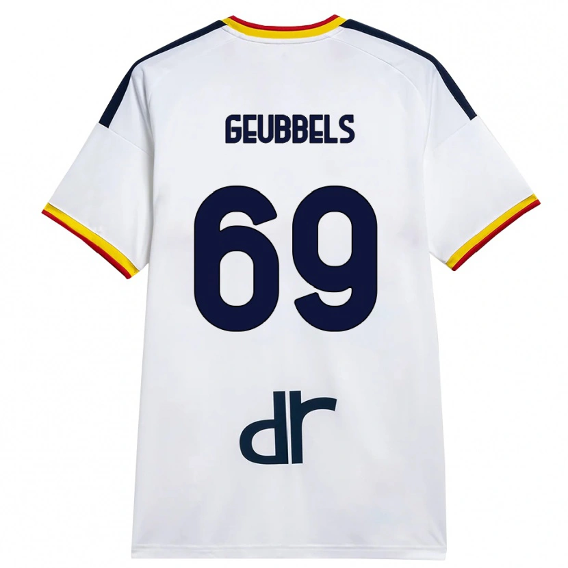 Danxen Kinderen Willem Geubbels #69 Wit Geel Rood Uitshirt Uittenue 2026/27 T-Shirt België