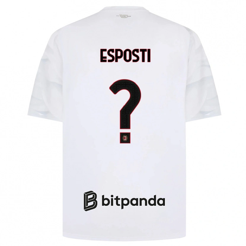 Danxen Kinderen Alessandro Esposti #0 Wit Rood Zwart Uitshirt Uittenue 2026/27 T-Shirt België
