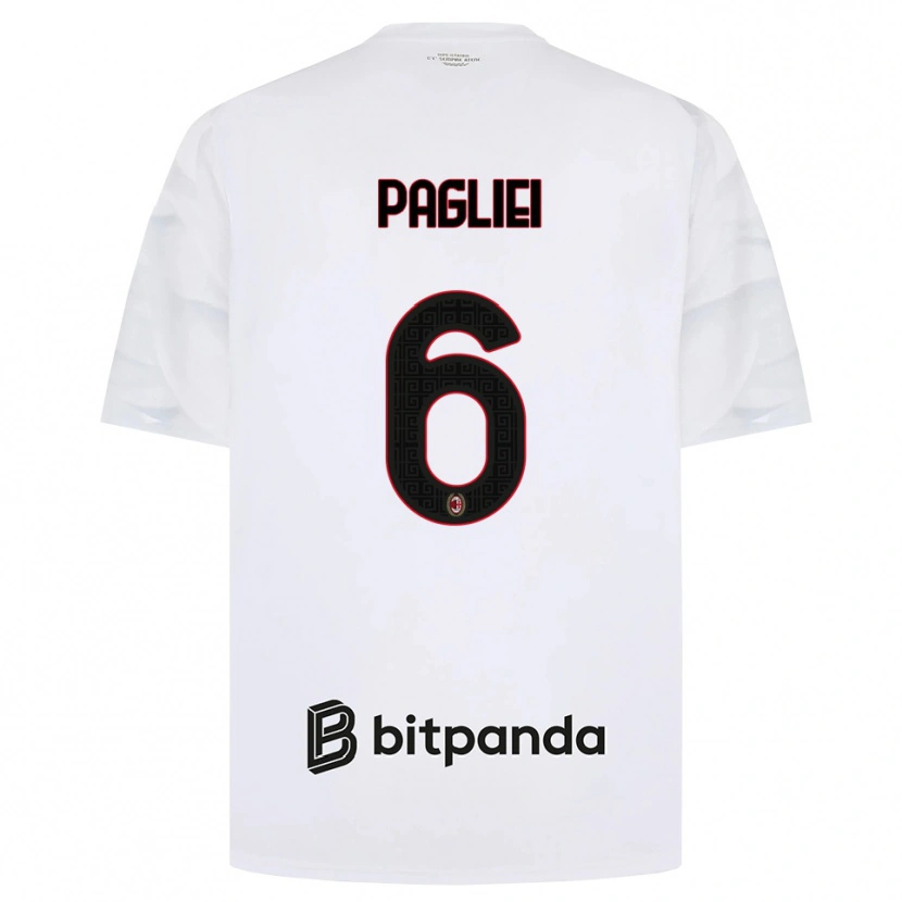 Danxen Kinderen Matteo Pagliei #6 Wit Rood Zwart Uitshirt Uittenue 2026/27 T-Shirt België
