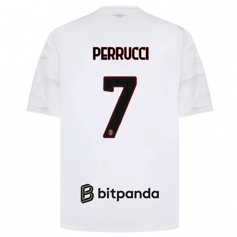 Danxen Kinderen Vincenzo Perrucci #7 Wit Rood Zwart Uitshirt Uittenue 2026/27 T-Shirt België