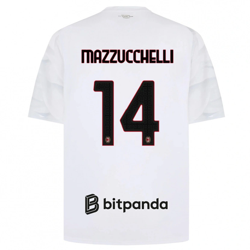 Danxen Kinderen Paolo Mazzucchelli #14 Wit Rood Zwart Uitshirt Uittenue 2026/27 T-Shirt België