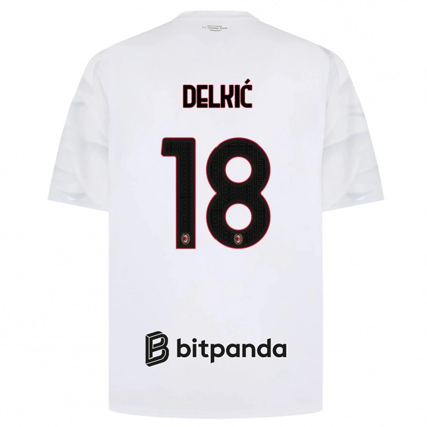 Danxen Kinderen Dino Delkić #18 Wit Rood Zwart Uitshirt Uittenue 2026/27 T-Shirt België