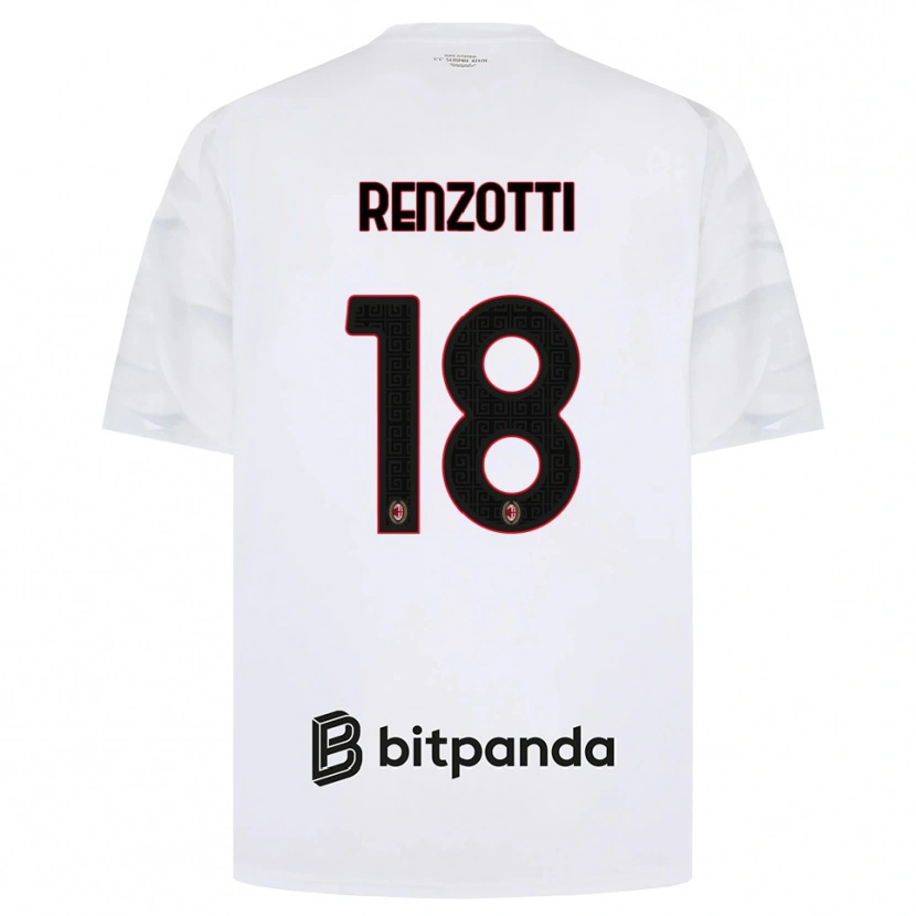 Danxen Kinderen Monica Renzotti #18 Wit Rood Zwart Uitshirt Uittenue 2026/27 T-Shirt België