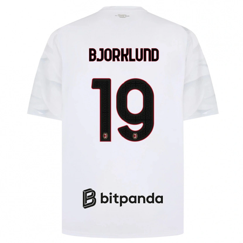 Danxen Kinderen Lukas Bjorklund #19 Wit Rood Zwart Uitshirt Uittenue 2026/27 T-Shirt België