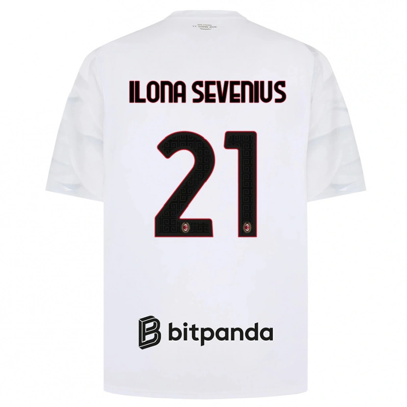Danxen Kinderen Oona Ilona Sevenius #21 Wit Rood Zwart Uitshirt Uittenue 2026/27 T-Shirt België