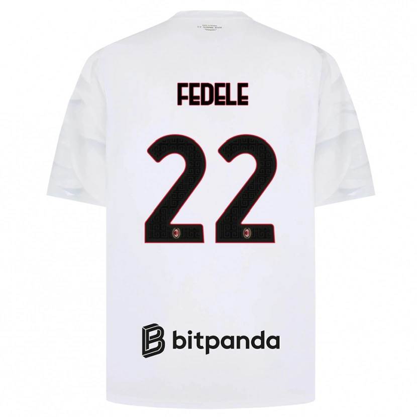 Danxen Kinderen Noemi Fedele #22 Wit Rood Zwart Uitshirt Uittenue 2026/27 T-Shirt België