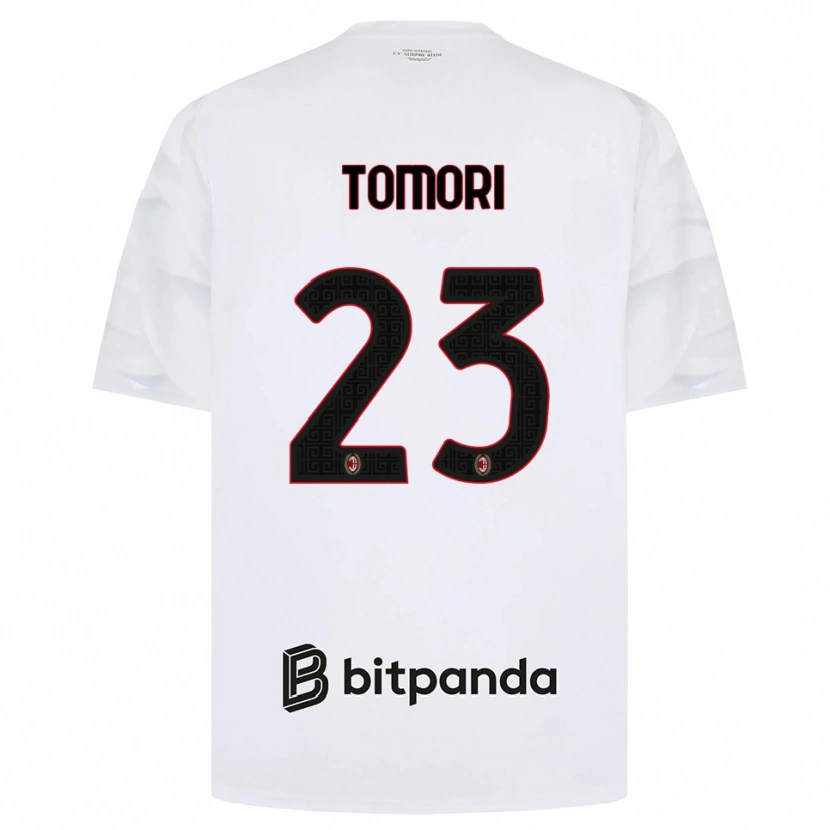 Danxen Kinderen Fikayo Tomori #23 Wit Rood Zwart Uitshirt Uittenue 2026/27 T-Shirt België