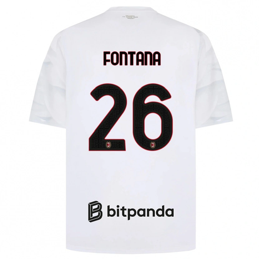 Danxen Kinderen Francesco Fontana #26 Wit Rood Zwart Uitshirt Uittenue 2026/27 T-Shirt België
