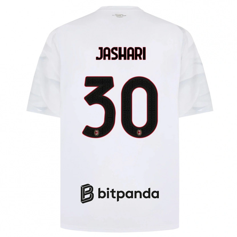 Danxen Kinderen Ardon Jashari #30 Wit Rood Zwart Uitshirt Uittenue 2026/27 T-Shirt België