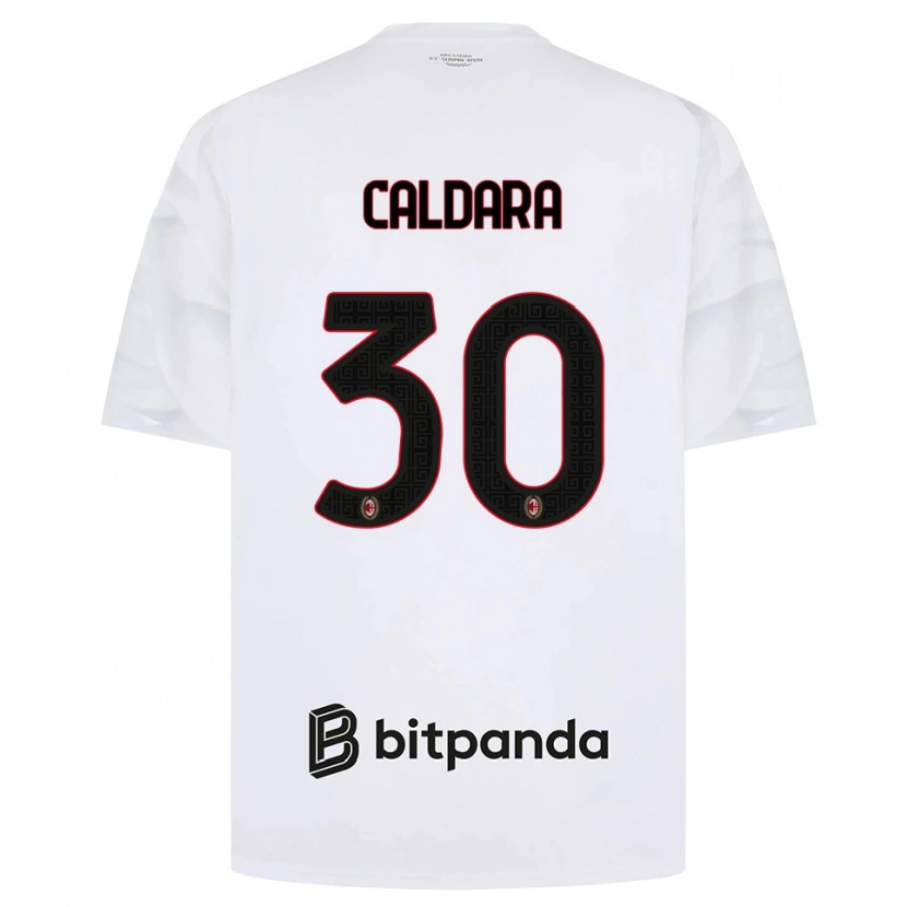 Danxen Kinderen Mattia Caldara #30 Wit Rood Zwart Uitshirt Uittenue 2026/27 T-Shirt België