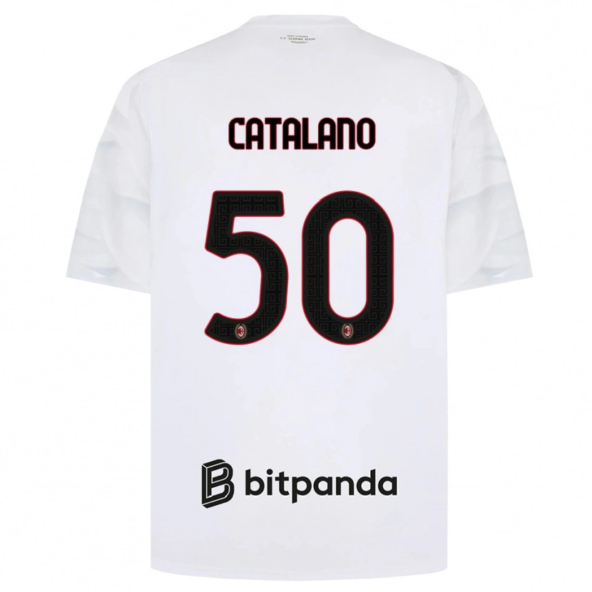 Danxen Kinderen Alessio Catalano #50 Wit Rood Zwart Uitshirt Uittenue 2026/27 T-Shirt België