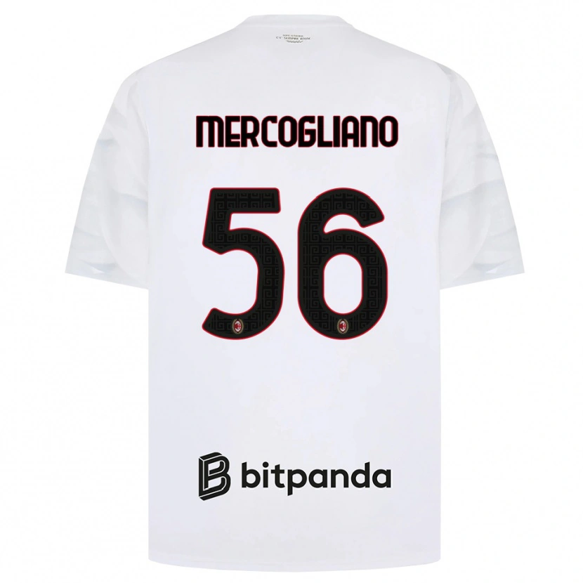 Danxen Kinderen Mattia Mercogliano #56 Wit Rood Zwart Uitshirt Uittenue 2026/27 T-Shirt België