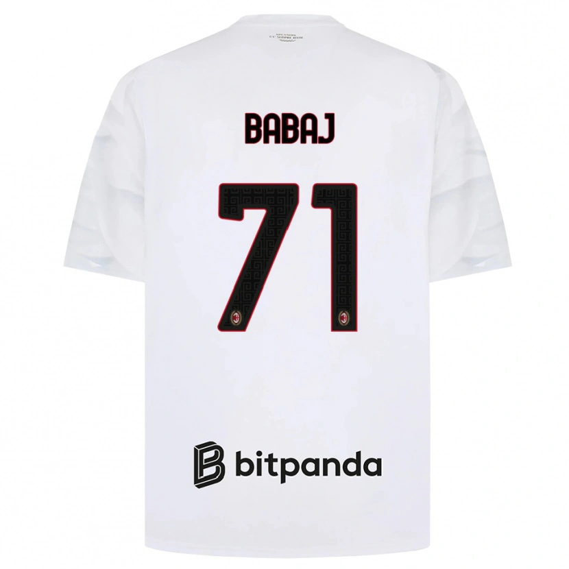 Danxen Kinderen Aron Babaj #71 Wit Rood Zwart Uitshirt Uittenue 2026/27 T-Shirt België