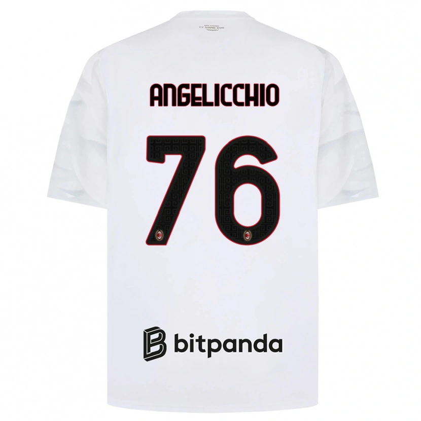 Danxen Kinderen Mattia Angelicchio #76 Wit Rood Zwart Uitshirt Uittenue 2026/27 T-Shirt België