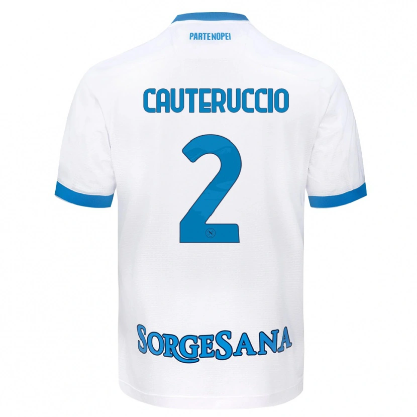 Danxen Kinderen Walter Cauteruccio #2 Wit Hemelsblauw Uitshirt Uittenue 2026/27 T-Shirt België